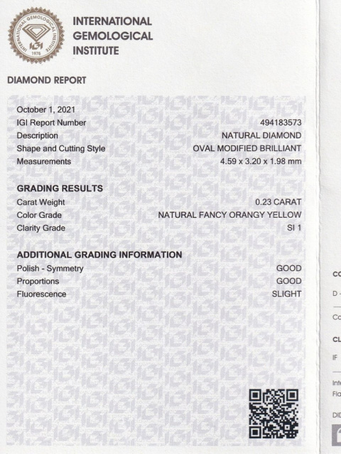 Diament 0,23ct / IGI Diament 0,23ct / IGI