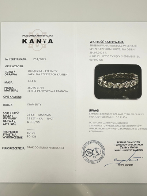 Obrączka 1,10ct Obrączka 1,10ct
