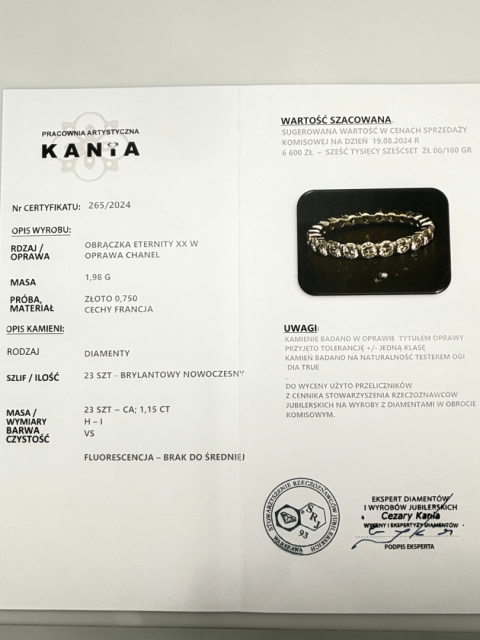 Obrączka 1,15ct Obrączka 1,15ct