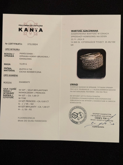 Pierścionek 1,68ct Pierścionek 1,68ct