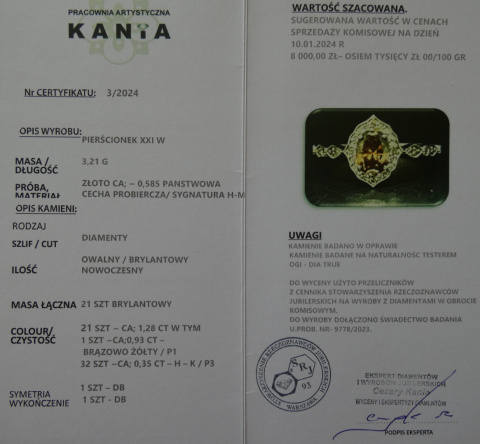 Pierścionek 0,93ct + 0,35ct Pierścionek 0,93ct + 0,35ct