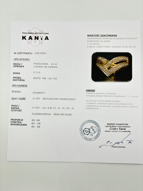 Pierścionek 0,85ct Pierścionek 0,85ct