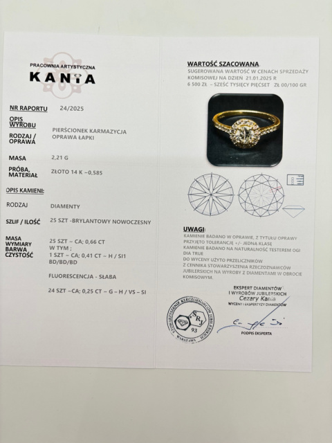 Pierścionek 0,66ct Pierścionek 0,66ct