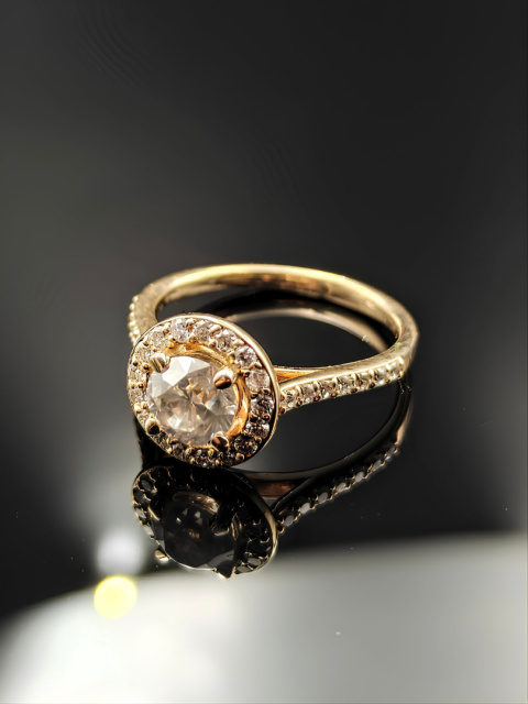 Pierścionek 0,94ct + 0,37ct