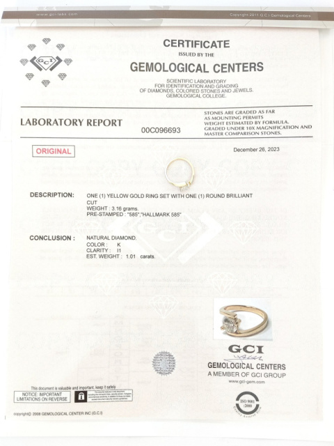 Pierścionek 1,01ct Pierścionek 1,01ct