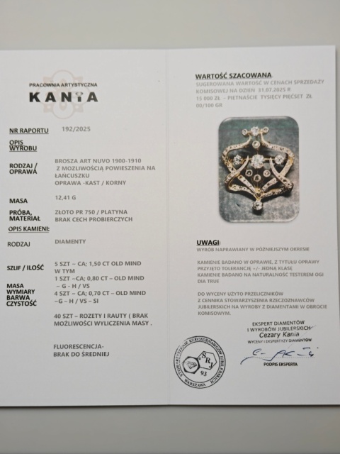 Wisior / Brosza 1,50ct