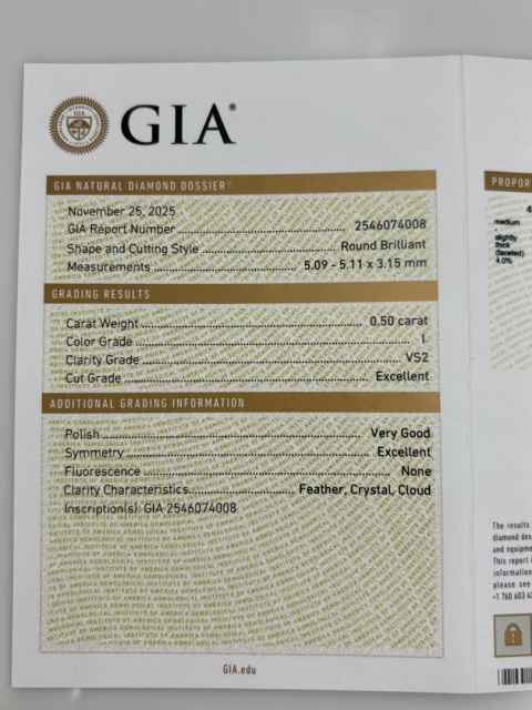 Zawieszka 0,50ct I/VS2