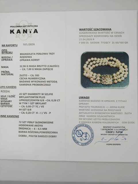 Bransoletka Perły Akoya