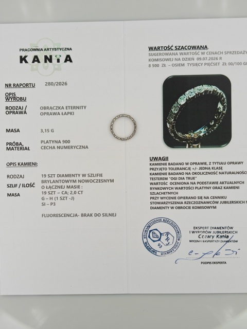 Obrączka / Eternity 2,0ct