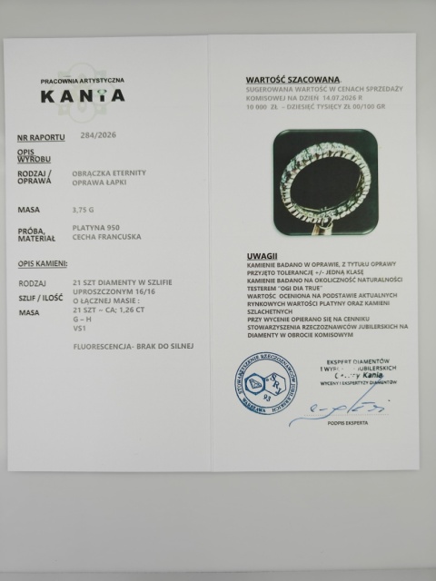 Obrączka / Eternity 1,26ct