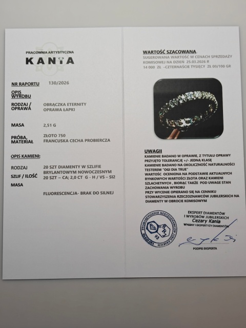 Obrączka / Eternity 2,0ct