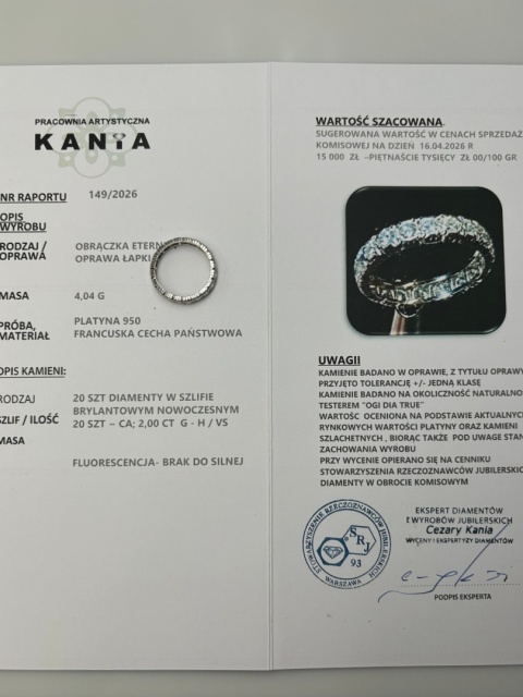 Obrączka / Eternity 2.0ct