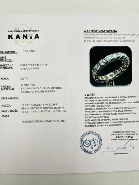 Obrączka / Eternity 2.45ct