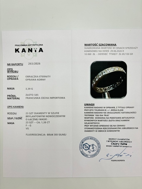 Obrączka / Eternity 1,38ct