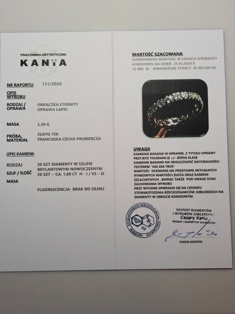 Obrączka / Eternity 1,60ct