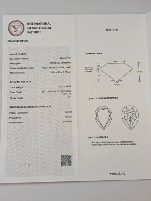 Pierścionek 0,62ct + 0,12ct
